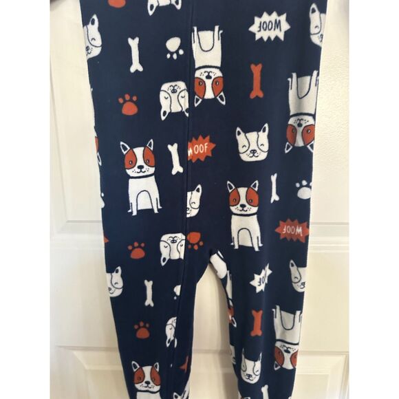 Carter’s Kids One Piece Navy Fleece Pajamas with Dogs Size 3T - Picture 6 of 12
